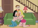 american_dad bouncing_breasts breasts cum cum_in_mouth cum_on_face deepthroat erect_nipples erection fellatio francine_smith hayley_smith holding_hands incest orgasm panties_down sfan sound steve_smith thighs webm