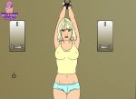  blonde blue_eyes bondage daughter daughter_punishment flash_game shorts tanktop wet_pussy_games 