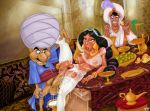 aladdin aladdin_(series) big_breasts breasts cum cum_in_orifice cum_inside disney impregnate impregnation magic_lamp penis princess_jasmine pussy thighhighs titflaviy