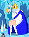 1girl adventure_time blonde_hair breasts fionna_the_human gif ice_king nipples no_panties penis sex