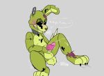 ! 1boy 2020 3_toes 4_fingers animatronic anthro balls black_eyes blush buckteeth bunny bunny_ears cum_on_ground cum_on_penis cumming cumshot dialogue english_text eyes_rolled_back fapping five_nights_at_freddy's five_nights_at_freddy's:_pizzeria_simulator fur furry gay grabbing_penis green_body green_fur holding_penis machine masturbation orgasm penile_masturbation pink_body pink_penis robot scraptrap_(fnaf) sharp_teeth springtrap springtrap_(fnaf) text ursid white_eyes yaoi