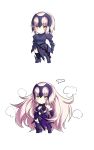 ... 1girl armor blonde_hair breasts chibi expressionless fan_(f.w.zholic) fate/grand_order fate_(series) gauntlets headpiece high_res jeanne_d'arc_(alter) jeanne_d'arc_(fate) long_hair pale_skin short_hair stockings yellow_eyes