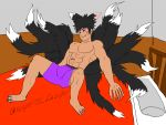 @emperor_luzifer abs animal_ears ass black_hair claws emperor_luzifer fox fox_ears fox_tail foxboy furry muscle muscular_male naruto purple_eyes solo_male solo_man whisker_markings whisker_marks whiskers wicked_the_fox wicked_vi_trinity