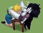 1girl adventure_time blonde_hair breasts cubbychambers finn_the_human marceline nipples pussylicking