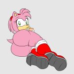  1:1 1girl 1girl amy_rose anthro ass beverage eulipotyphlan hedgehog high_res mammal sega skewedl0gic sonic_the_hedgehog_(series) 