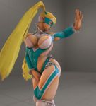 3d animated animated_gif ass_slap bouncing_breasts breasts capcom cleavage gif jiggle pigtails rainbow_mika street_fighter street_fighter_v