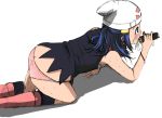  1girl all_fours aru ass ass_crack bangle beanie blue_eyes blue_hair blush boots bracelet butt_crack cum dawn facial fellatio footwear hat hikari_(pokemon) jewelry oral panties penis pink_boots pokemon shadow simple_background socks solo sweat uncensored underwear white_background 