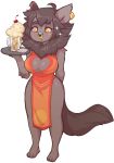  1girl alpha_channel anthro aoife beverage black_nose breasts canine cherry_(fruit) clothed clothing ear_piercing facial_piercing food fruit furry gif hensa_(artist) mammal milkshake_(food) nose_piercing original piercing simple_background transparent_background wolf 