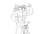 abs alice_(yu-gi-oh!_gx) beefcake biceps big_muscles big_penis bodybuilder completely_naked_female completely_nude completely_nude_male flexing handsome heart-shaped_pupils hunk licking_testicles lineart serratus_anterior straight sucking_testicles tyranno_hassleberry yu-gi-oh! yu-gi-oh!_gx