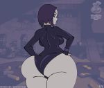 1boy 1girl ass beast_boy dat_ass dc_comics dcau gif huge_ass raven_(dc) spanking supersatanson tagme thick_thighs wide_hips