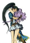  2girls armor armored_dress art artist_request bare_legs chinese_clothes dress fire_emblem fire_emblem:_rekka_no_ken fire_emblem_7 fire_emblem_blazing_sword florina florina_(fire_emblem) friends green_hair hair hugging lavender_hair legs long_hair love lyn lyndis lyndis_(fire_emblem) multiple_girls mutual_yuri nintendo panties pegasus_knight ponytail yuri 