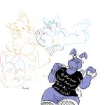 celestial hoppopotamus lucario minun pikachu plusle pokemon wuzzles