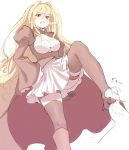  1girl between_toes blonde_hair buriki censored feet femdom footjob foreskin long_hair penis sekirei skirt socks soles solo_focus standing thigh_strap thighhighs toes tsukiumi 