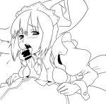  1girl censored fellatio hetero hidden_sideway maid monochrome oral penis ryuuta ryuuta_(msxtr) siesta solo_focus zero_no_tsukaima 