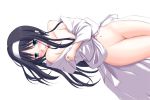  akiha_tohno bare_shoulders black_hair blue_eyes blush bottomless crossed_arms hairband long_hair lying melty_blood navel open_clothes open_robe robe shingetsutan_tsukihime tohno_akiha toono_akiha tsukihime type-moon 