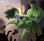 big_penis bruce_banner cousins cum green_hair hair hulk hulk_(series) incase incest jennifer_walters long_hair marvel penetration penis pussy she-hulk