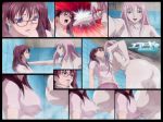 2girls against_wall air_gear angry anime ass asymmetrical_docking bare_shoulders bathroom bent_over blue_eyes breast_press breasts chin_grab cleavage comic eye_contact fanservice female female_only from_below glasses grey_eyes hair hand_on_hip hips incipient_kiss lips long_hair looking_at_another midriff multiple_girls naughty_face navel nipples no_bra no_panties noyamano_ringo nude open_mouth pink_hair red_hair rival rivals sad screencap simca smile steam subtext symmetrical_docking twintails yuri