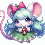  1girl ai_generated animal chessivt cute fanart female female_only hair mammal owozu rodent vtuber white_background 