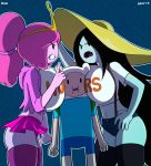 1boy 2_girls adventure_time big_breasts breasts finn_the_human garabatoz hooters marceline multiple_girls princess_bubblegum