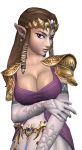 1girl 3d big_breasts blonde breasts cleavage female girl long_hair nintendo princess_zelda simple_background the_legend_of_zelda transparent_background twilight_princess video_games woman zelda