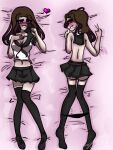  aly_artist artist_self-insert blush brunette dakimakura pillow pink_eyes school_girl school_uniform schoolgirl self_insert 