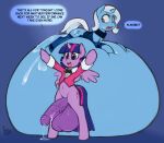 1futa 1girl cumflation friendship_is_magic hyper_belly hyperstorm_h my_little_pony phurie trixie_lulamoon_(mlp) twilight_sparkle