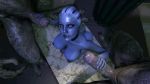 1girl 2boys 3d alien asari ass big_breasts blue_skin breasts collar crossover double_handjob dreamhawk electronic_arts from_above gif halo_(series) handjob high_res huge_penis interspecies kneel liara_t'soni long_nails looking_up mass_effect microsoft monster multiple_boys nude on_knees penis sangheili source_filmmaker testicle threesome