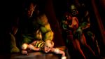 2girls 3d animated crossover fantasy female gif green_skin left_4_dead multiple_girls orc red_eyes resident_evil sex sherry_birkin source_filmmaker world_of_warcraft zoey