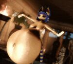  animal_crossing ankha_(animal_crossing) belly_dancing big_belly female_only hyper_belly nintendo zy0n7 ~ksh~ 