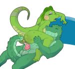 1girl abs alligator anal anthro anus ass breasts bubble_butt closed_eyes hetero iguana lizard male nipples nude pussy reptile scalie sex shiny shiny_skin smile testicles vaginal