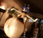  animal_crossing ankha_(animal_crossing) belly_dancing female_only hyper_belly nintendo tagme webm zy0n7 ~ksh~ 