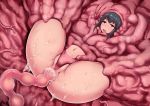  1girl anal anus ass black_hair fucked_silly fusou_(kantai_collection) ishimura_(ishimura-ya) kantai_collection monster red_eyes slime solo spread_legs tentacle tentacle_pit vore 