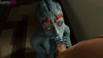 1girl 3d age_difference alien animated areola artist_name asari big_breasts blue_skin breasts erect_nipples erection fellatio female gif human interspecies leeterr male mass_effect milf mother nipples nude oral oral_sex parent penis samara sex source_filmmaker testicles