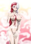  1girl 1girl alluring big_breasts big_breasts blush censored female_only nel-zel_formula one_piece red-haired_female red_hair shower showering tagme two-tone_hair uta_(one_piece) white-haired_female white_hair 