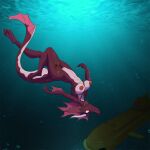 1girl argonian bethesda_softworks bluedraggy boogeestro breasts dragon female nude pussy scalie skyrim solo the_elder_scrolls underwater video_games water