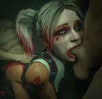 1girl 3d 3d_(artwork) abs ass batman_(series) big_ass big_ass blender blender_(software) bubble_ass bubble_butt cassie_cage cassie_quinn completely_naked completely_nude curvy dc_comics dc_comics deepthroat doggy_position fellatio harley_quinn_(cosplay) hourglass_figure looking_pleasured male mortal_kombat mortal_kombat_11 nude nude_male oral_penetration oral_sex partial_male pleasure_face project_vega pussy sensual spitroast thick thick_ass thick_thighs vaginal vaginal_penetration