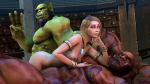  1girl 3d bed galianbeastsfm garrosh_hellscream jaina_proudmoore orcs source_filmmaker thrall world_of_warcraft 