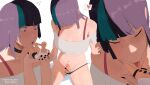 1girl choker giantess hakari heart intimacy intimate kirara kucyash_ kusik larger_female licking_penis male male/female penis_lick penis_licking piercing piercings precum romantic romantic_couple smaller_male trans_woman trans_woman_(lore)