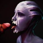 1girl 3d asari cum cumshot liara_t'soni mass_effect source_filmmaker vaurra