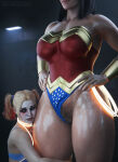  2_girls 3d 3d_(artwork) amazon batman_(series) big_breasts bigger_female breasts dc_comics diana_prince dominant dominant_female female_dominating_female female_domination femdom femsub harleen_quinzel harley_quinn height_difference heroine human human_female larger_female lasso lasso_of_truth light-skinned_female light_skin pubic_hair pussy_hair sandreiio shorter_female size_difference smaller_female submissive submissive_female superheroine supervillainess tagme thick_thighs thighs villainess wonder_woman wonder_woman_(series) yuri 