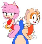 1girl 2_girls alternate_version_available amy_rose buttjob cream_the_rabbit double_buttjob erect_penis erection furry grinding grinding_on_penis hand_on_penis hedgehog leotard penis pov pov_crotch rabbit sega sonic_the_hedgehog sonic_the_hedgehog_(series)