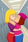  connie_d'amico family_guy glasses hat lesbian_couple lesbian_kiss meg_griffin 