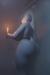 1girl 1girls 3d ass big_ass big_breasts breasts candle candlelight character_request copyright_request digital_media_(artwork) handmaiden huge_ass night sandreiio tagme wide_hips