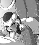 1boy 1futa 2d alien alien/human alien_futanari black_and_white chimerina digital_media_(artwork) fellatio horns looking_at_viewer monochrome orpice_kun penis source_request subverse sucking_penis