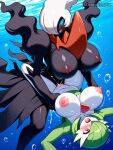 2girls ai_generated anthro big_breasts black_body blue_eyes darkrai dominant_female drowning erect_nipples female female_rapist forced_yuri gardevoir green_hair jscammie legendary_pokemon mythical_pokemon nintendo nude peril pokemon pokemon_(species) pokemon_dppt pokemon_rse rape raped_female red_eyes scared_expression sex smile tagme tribadism underwater underwater_peril underwater_rape underwater_sex waist_grab white_body white_hair yuri