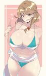  1girl 1girl 1girl alluring alternate_costume big_breasts bikini blue_bikini blue_swimsuit cleavage faye_(fire_emblem) fire_emblem fire_emblem_echoes:_shadows_of_valentia intelligent_systems nintendo second-party_source yoshiikirablr 