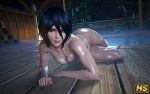  1girl 1girl 1girl 3d alluring ass athletic_female big_ass bikini bikini_bottom bikini_top black_hair bleach female_only fit_female hagiwara_studio high_res high_resolution hot_spring kuchiki_rukia onsen shiny_skin short_hair small_breasts solo_female tagme thick_thighs wet wet_body wet_skin 