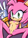 1girl amy_rose anus breasts breasts_out furry furry_female legs_spread looking_at_viewer naked_female nipples nude pussy sega smile smiling_at_viewer sonic_the_hedgehog_(series)