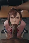  1boy 1girl 1girls 3d 3d_(artwork) adult_and_teenager age_difference aged_up ai_generated angry asian ayase_momo big_penis blue_skirt bob_cut brown_eyes brown_hair choker classroom dandadan dark-skinned_male dark_skin earrings eye_contact fellatio female_focus fringe hand_on_head hands-free huge_cock interracial kneel light-skinned_female light_skin long_penis male male_pov medium_hair miniskirt momo_ayase netflix on_knees oral penis petite pink_sweater pov questionable_consent ribbon school school_uniform schoolgirl short_hair skirt slim sodaglow_artist sweater teen 