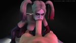 1boy 1girl 3d batman:_arkham_city batman_(series) dc_comics deepthroat fellatio female gif harley_quinn innocent-dan male oral source_filmmaker